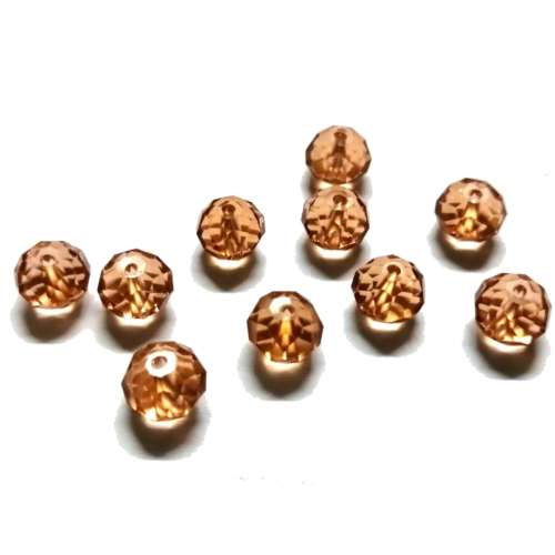 Beads /Crystal Beads clear orange - 10pcs  - 10mm - Hole +/-1.3mm/ Beads for crafting