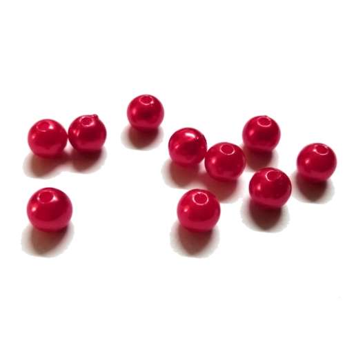 Beads /Acrylic Beads - 8mm -  10 pcs -pearl optic - red/ Beads for crafting