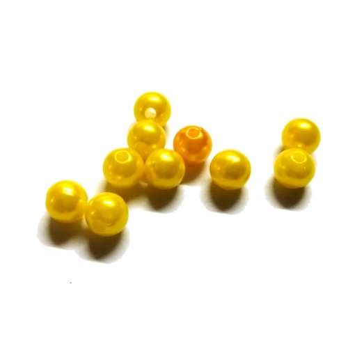 Beads /Acrylic Beads - 8mm -  10 pcs -pearl optic - yellow/ Beads for crafting