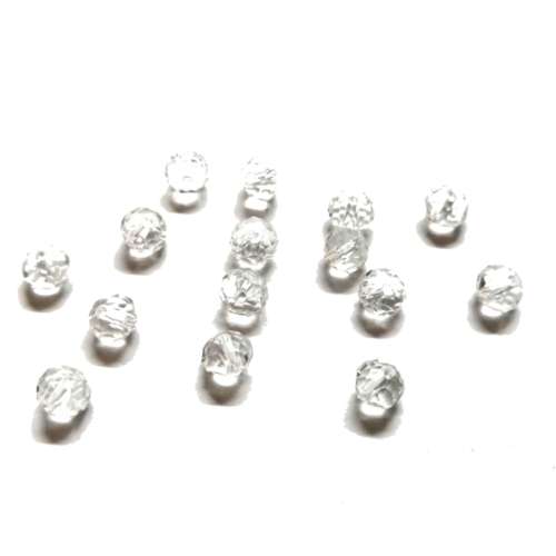 Beads /Crystal Beads color less - 15pcs  - 6mm - Hole +/-1.2mm/ Beads for crafting