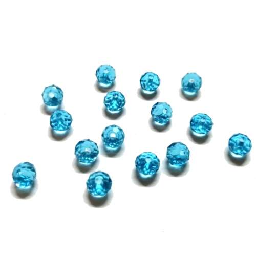 Beads /Crystal Beads light blue clear- 15pcs  - 6mm - Hole +/-1.2mm/ Beads for crafting
