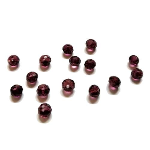 Beads /Crystal Beads dark magenta- 15pcs  - 6mm - Hole +/-1.2mm/ Beads for crafting
