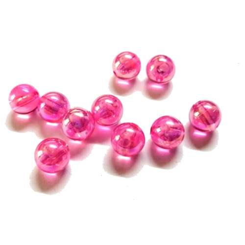 Beads /Acrylic Beads - 10mm -  10 pcs -glossy glass optic - pink/ Beads for crafting