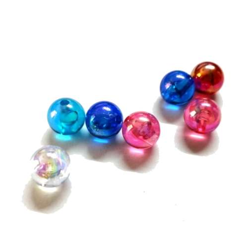 Beads /Acrylic Beads - 10mm -  7 pcs -glossy glass optic -color mix/ Beads for crafting