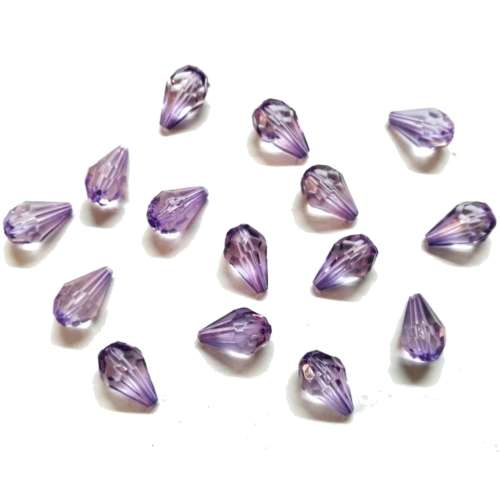 Beads /Acrylic Beads -12mm -15pcs-purple drops- crystal optic/ Beads for crafting