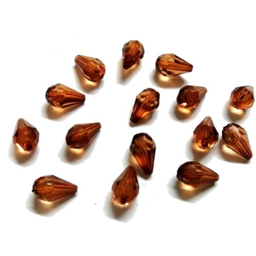 Beads /Acrylic Beads -12mm -15pcs-brown drops- crystal optic/ Beads for crafting