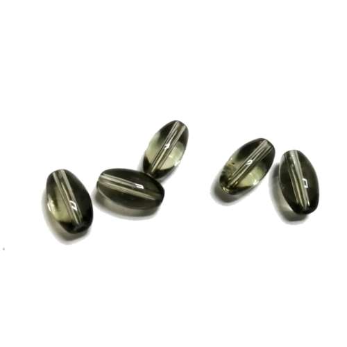 Beads / Glass Beads  - clear grey- 5pcs  - 10x6mm / for crafting