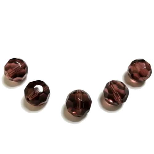 Beads / Glass Beads  - clear red brown- 5pcs  - 12mm / beads for crafting