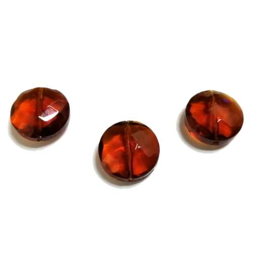 Beads / Glass Beads  - clear brown- 3pcs  - 14x7mm / beads for crafting
