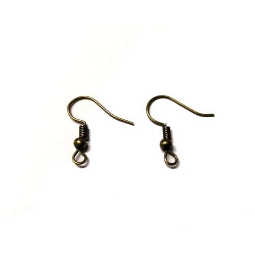 20pcs Findings, Earrings, Shepherds Hook, colour antique gold - Findings for crafting