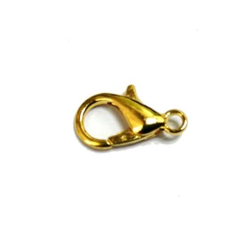 Findings / Lobster Clasps - yellow gold - 10pcs  - 12mm / Findings for crafting