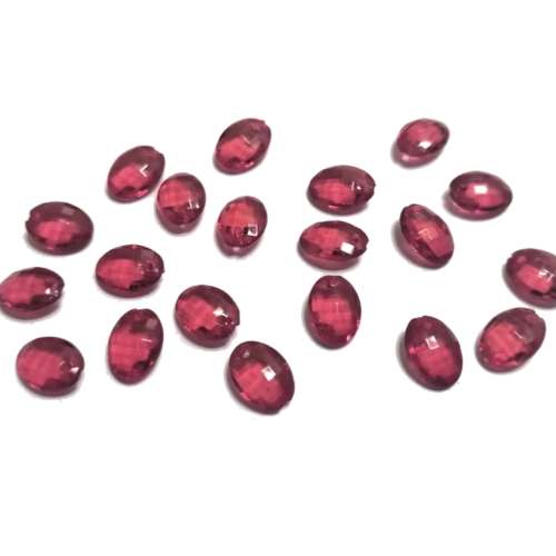 Beads / Acrylic Beads - 10mm -  25 pcs Crystal Optic oval / Beads for crafting