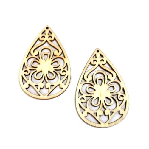 Pendants  / Wood laser cut Pendants - 2pcs / 7x4.5cm / Pendants for crafting