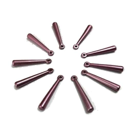Pendants / Acrylic - Pendant - 10pcs - 25mm metallic pink - for jewellery crafting