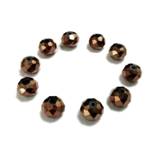 Beads / Crystal Beads copper brown - 10pcs  - 10mm - Hole +/-1.3mm / Beads for crafting