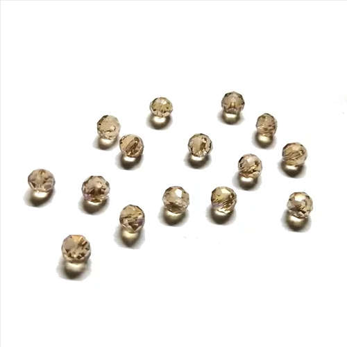 Beads / Crystal Beads clear beige shiny   - 15pcs  - 6mm - Hole +/-1.2mm / Beads for crafting