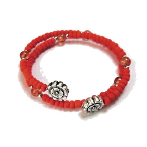 Bracelet,  Glass Bracelet with memory wire ( fits for any size )