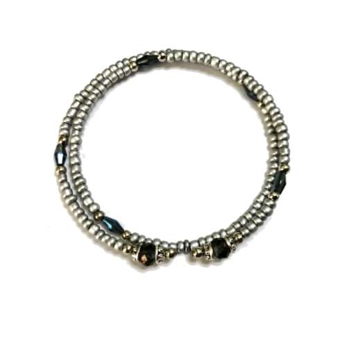 Bracelet,  Crystal - Glass Bracelet with memory wire ( fits for any size )