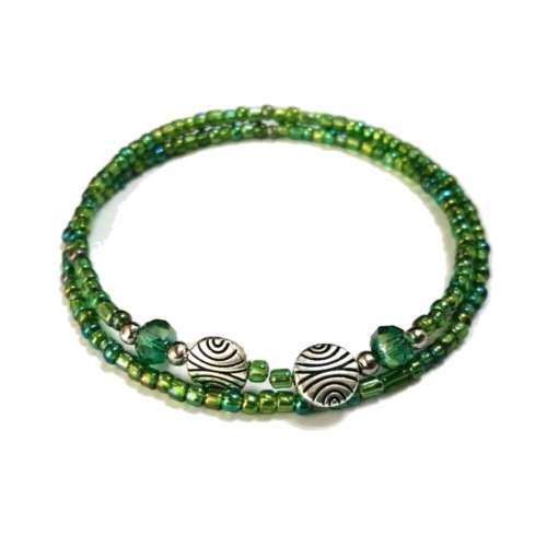Bracelet,  Crystal - Glass Bracelet with memory wire ( fits for any size )