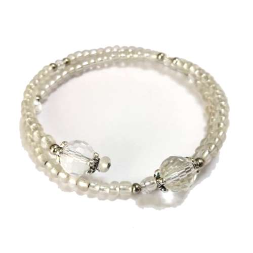 Bracelet,  Crystal - Glass Bracelet with memory wire ( fits for any size )