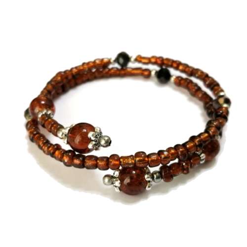 Bracelet,  Crystal - Glass Bracelet with memory wire ( fits for any size )