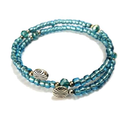 Bracelet,  Crystal - Glass Bracelet with memory wire ( fits for any size )