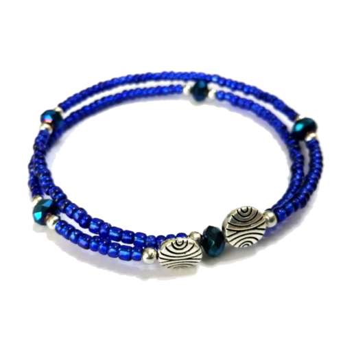 Bracelet,  Crystal - Glass Bracelet with memory wire ( fits for any size )