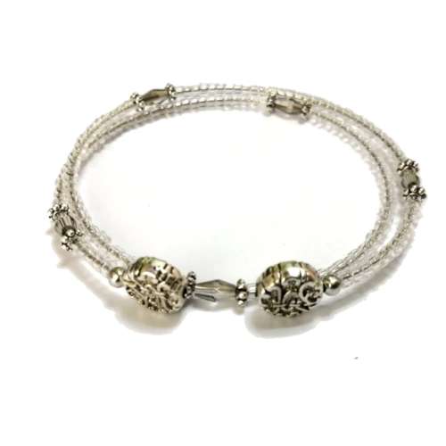 Bracelet,  Crystal - Glass Bracelet with memory wire ( fits for any size )