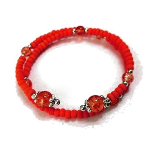 Bracelet,  Glass Bracelet with memory wire ( fits for any size )