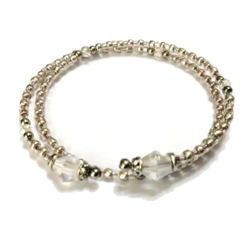 Bracelet, Crystal - Glass Bracelet with memory wire ( fits for any size )