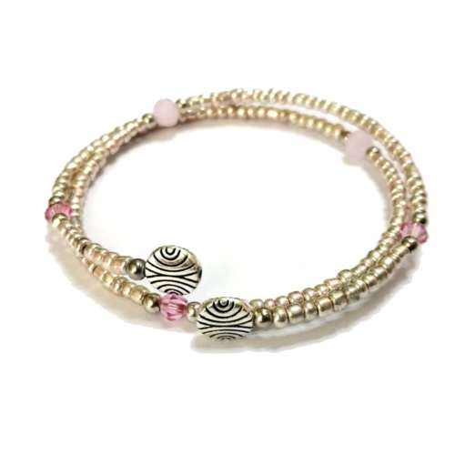Bracelet, Crystal - Glass Bracelet with memory wire ( fits for any size )