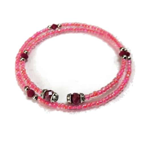 Bracelet, Crystal - Glass Bracelet with memory wire ( fits for any size )