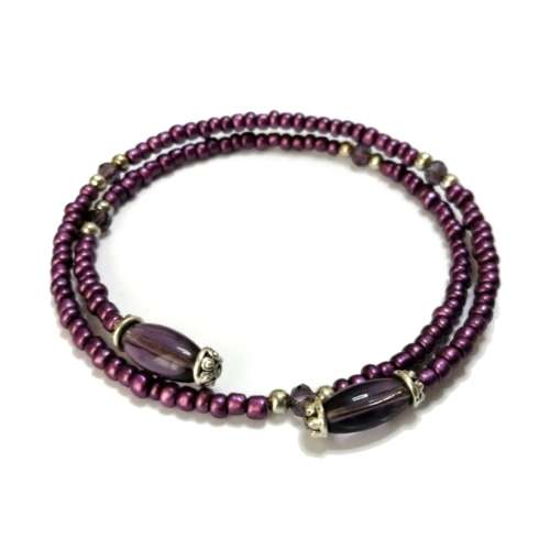 Bracelet, Crystal - Glass Bracelet with memory wire ( fits for any size )