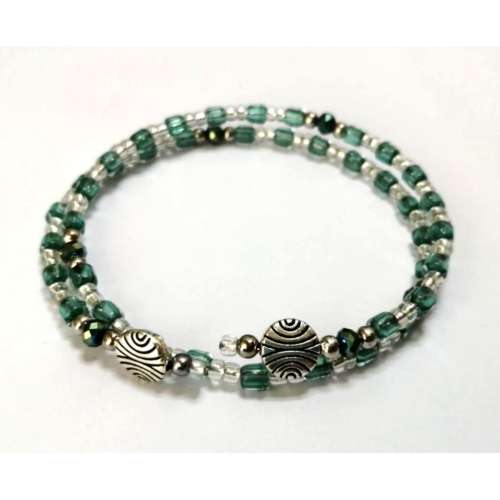 Bracelet, Crystal - Glass Bracelet with memory wire ( fits for any size )