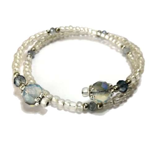Bracelet, Crystal - Glass Bracelet with memory wire ( fits for any size )