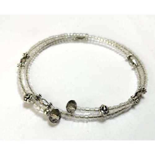 Bracelet, Crystal - Glass Bracelet with memory wire ( fits for any size )