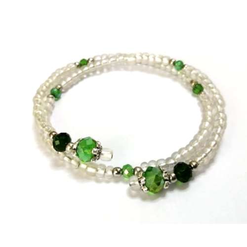 Bracelet, Crystal - Glass Bracelet with memory wire ( fits for any size )