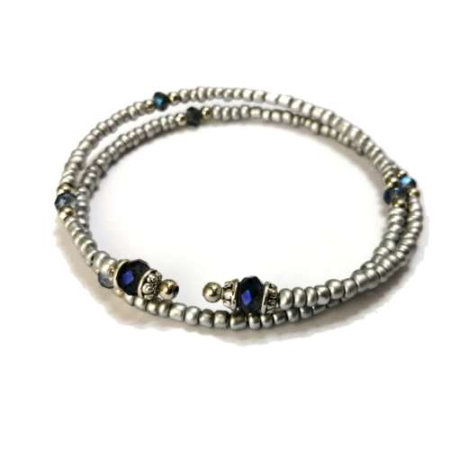 Bracelet, Crystal - Glass Bracelet with memory wire ( fits for any size )