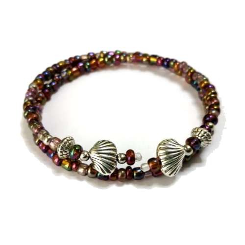 Bracelet, Glass Bracelet with memory wire ( fits for any size )