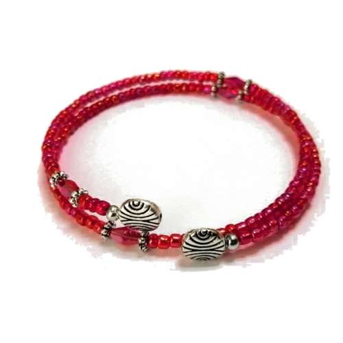 Bracelet, Crystal - Glass Bracelet with memory wire ( fits for any size )
