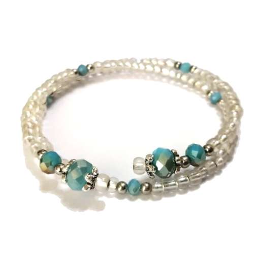 Bracelet, Crystal - Glass Bracelet with memory wire ( fits for any size )