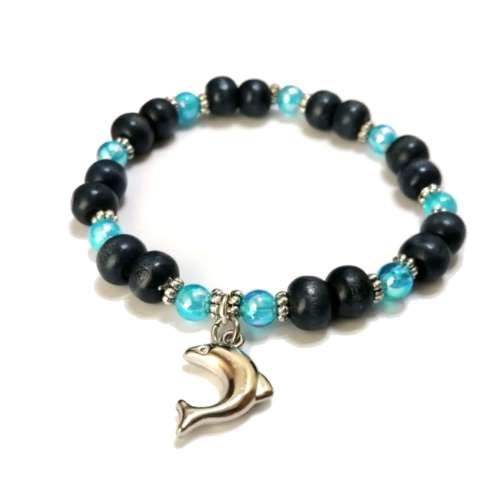 Bracelet,  Wood / Acrylic Bracelet - with strech elastic ( fits for any size )