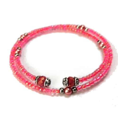 Bracelet, Crystal - Glass Bracelet with memory wire ( fits for any size )