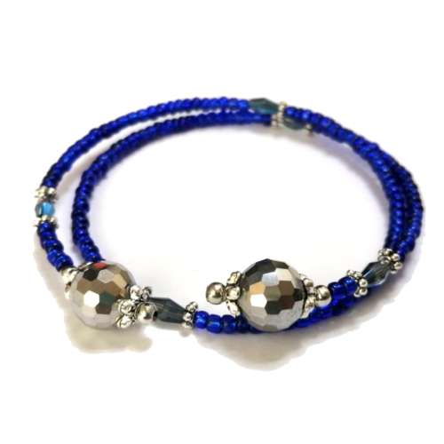 Bracelet, Crystal - Glass Bracelet with memory wire ( fits for any size )