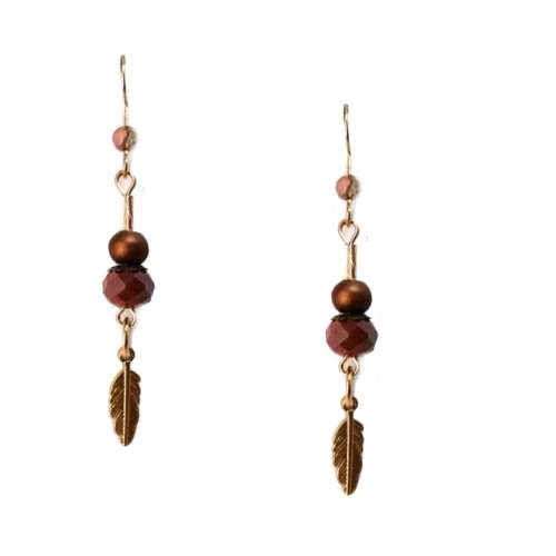 Earrings, Crystal Earrings with Feathers