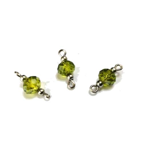 Beads / Crystal Bead Connector - p. 1pc  - kiwi green - 18x8mm / Beads for crafting