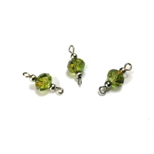 Beads / Crystal Bead Connector - p. 1pc  - shiny green - 18x8mm / Beads for crafting