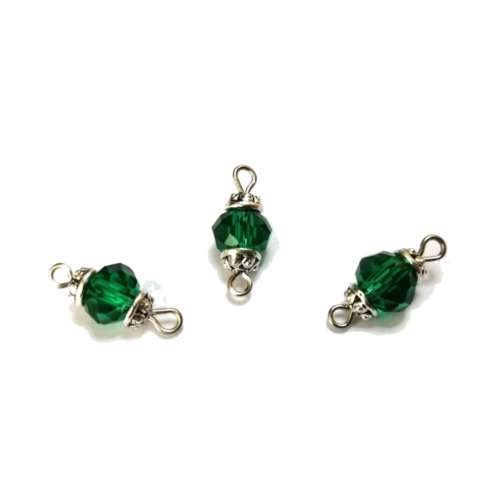 Beads / Crystal Bead Connector - p. 1pc  - smaragd green - 18x8mm / Beads for crafting