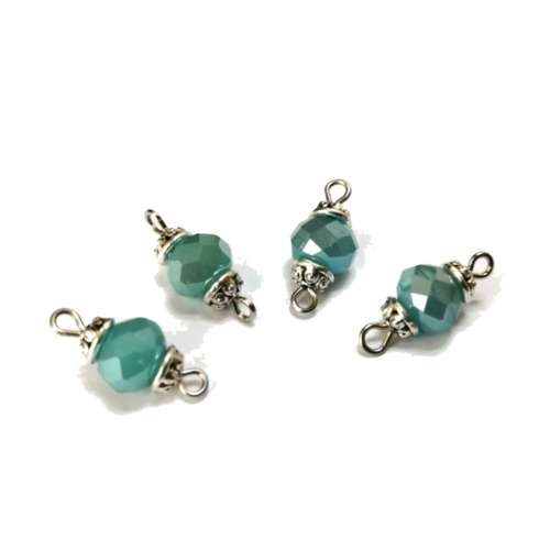 Beads / Crystal Bead Connector - p. 1pc  -smoked light blue - 18x8mm / Beads for crafting
