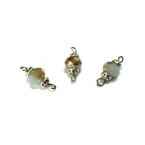 Beads / Crystal Bead Connector - p. 1pc  -smoked grey blue - 18x8mm / Beads for crafting